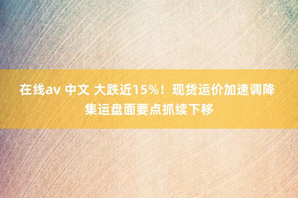 在线av 中文 大跌近15%！现货运价加速调降 集运盘面要点抓续下移